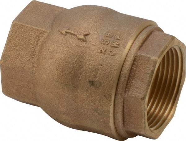 NIBCO - 1-1/4" Bronze Check Valve - Inline, FNPT x FNPT, 250 WOG - Industrial Tool & Supply