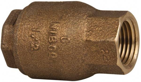 NIBCO - 1/2" Bronze Check Valve - Inline, FNPT x FNPT, 250 WOG - Industrial Tool & Supply