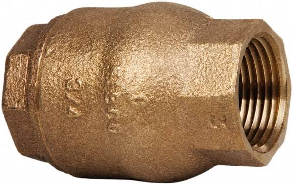 NIBCO - 3/4" Bronze Check Valve - Inline, FNPT x FNPT, 250 WOG - Industrial Tool & Supply