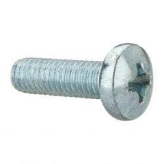 Value Collection - 3/8-16 UNC, 1-1/4" Length Under Head Phillips Drive Machine Screw - Pan Head, Grade 2 Steel, Zinc-Plated Finish, Without Washer - Industrial Tool & Supply
