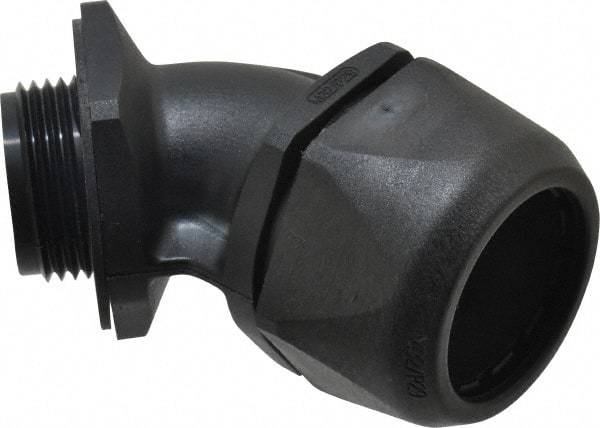 Murrplastik - 1" Trade, Nylon Compression Angled Liquidtight Conduit Connector - Noninsulated - Industrial Tool & Supply