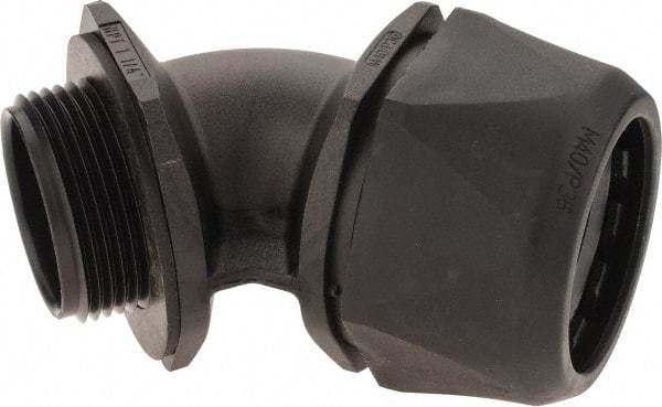 Murrplastik - 1-1/4" Trade, Nylon Compression Angled Liquidtight Conduit Connector - Noninsulated - Industrial Tool & Supply