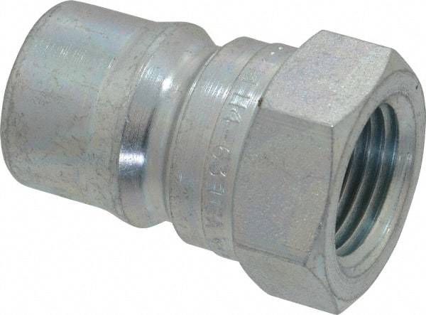 Parker - 1/2 NPTF Steel Hydraulic Hose Female Pipe Thread Nipple - 4,000 psi - Industrial Tool & Supply