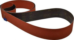 3M - 3" Wide x 132" OAL, 80 Grit, Ceramic Abrasive Belt - Ceramic, Medium, Coated, YF Weighted Cloth Backing, Wet/Dry, Series 777F - Industrial Tool & Supply