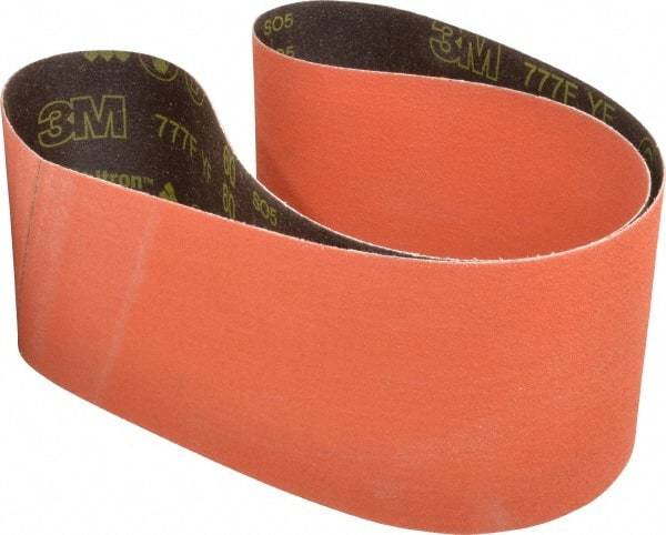 3M - 6" Wide x 60" OAL, 60 Grit, Ceramic Abrasive Belt - Ceramic, Medium, Coated, YF Weighted Cloth Backing, Wet/Dry, Series 777F - Industrial Tool & Supply