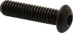 Made in USA - 5/16-18 UNC Hex Socket Drive, Button Screw - Alloy Steel, Black Oxide Finish, Fully Threaded, 1-1/4" Length Under Head - Industrial Tool & Supply