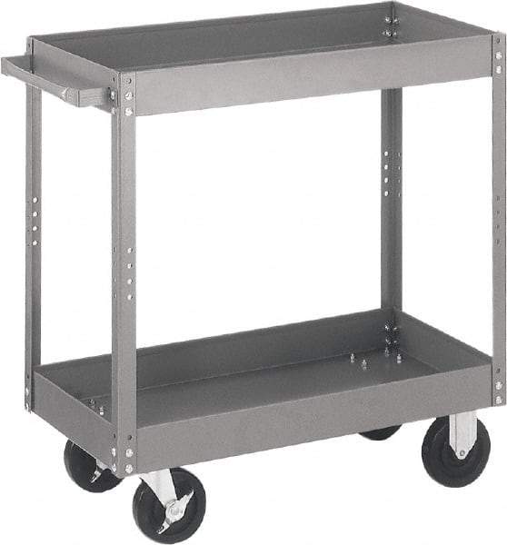 Quantum Storage - 500 Lb Capacity, 30" Wide x 16" Long x 32" High Standard Utility Cart - 3 Shelf, Steel - Industrial Tool & Supply