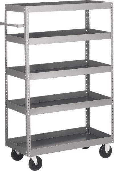 Quantum Storage - 1,000 Lb Capacity, 60" Wide x 24" Long x 57" High Shelf Cart - 5 Shelf, Steel - Industrial Tool & Supply