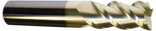 Accupro - 5/8", 1-1/4" LOC, 5/8" Shank Diam, 3-1/2" OAL, 3 Flute, Solid Carbide Square End Mill - Single End, ZrN Finish, Spiral Flute, 40° Helix, Centercutting, Right Hand Cut, Right Hand Flute - Industrial Tool & Supply