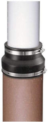 Made in USA - 8" PVC Flexible Pipe Coupling with Clamp - 6" Long, Pipe x Pipe, Stainless Steel Clamp - Industrial Tool & Supply