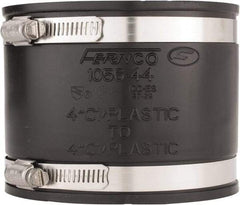 Made in USA - 4" PVC Flexible Pipe Coupling with Clamp - 4" Long, Pipe x Pipe, Stainless Steel Clamp - Industrial Tool & Supply