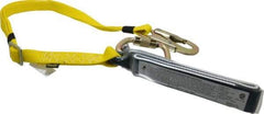 Gemtor - 6' Long, 350 Lb Capacity, 1 Leg Locking Snap Hook Harness Shock Absorbing Lanyard - Polyester Webbing, Carabiner Anchorage Connection - Industrial Tool & Supply
