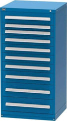 Vidmar - 10 Drawer, Modular Storage Cabinet - Steel, 30" Wide x 27-3/4" Deep x 59" High, Blue - Industrial Tool & Supply