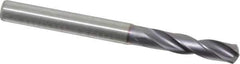Kennametal - 5.4991mm 140° Spiral Flute Solid Carbide Screw Machine Drill Bit - Multilayer TiAlN Finish, Right Hand Cut, 28mm Flute Length, 66mm OAL, Standard Point, Straight Shank - Industrial Tool & Supply