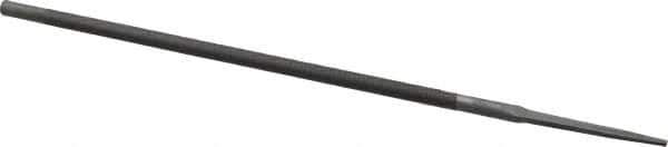 Nicholson - 8" Long, Smooth Cut, Round American-Pattern File - Double Cut, 1/4" Overall Thickness, Tang - Industrial Tool & Supply