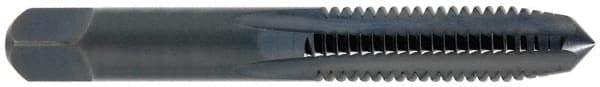 Cleveland - #8-32 UNC 2B 4 Flute Oxide Finish High Speed Steel Straight Flute Standard Hand Tap - Plug, Right Hand Thread, 0.38" Thread Length, H3 Limit, Oversize - Exact Industrial Supply