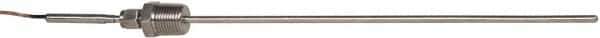 Thermo Electric - 0 to 2012°F, K Pipe Fitting, Thermocouple Probe - 6 Ft. Cable Length, Stripped Ends, 9 Sec Response Time - Industrial Tool & Supply