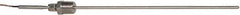 Thermo Electric - 0 to 2012°F, K Pipe Fitting, Thermocouple Probe - 6 Ft. Cable Length, Stripped Ends, 9 Sec Response Time - Industrial Tool & Supply