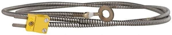 Thermo Electric - 0 to 900°F, K Surface, Thermocouple Probe - 4 Ft. Cable Length, Mini Connector, 15 Sec Response Time - Industrial Tool & Supply