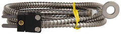 Thermo Electric - 0 to 900°F, J Surface, Thermocouple Probe - 4 Ft. Cable Length, Mini Connector, 15 Sec Response Time - Industrial Tool & Supply