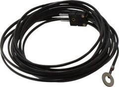 Thermo Electric - 0 to 221°F, J Surface, Thermocouple Probe - 25 Ft. Cable Length, Mini Connector, 15 Sec Response Time - Industrial Tool & Supply