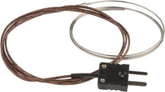 Thermo Electric - 0 to 1600°F, J Flexible, Thermocouple Probe - 3 Ft. Cable Length, Mini Connector, 25 Inch Probe Sheath Length, 3 Sec Response Time - Industrial Tool & Supply