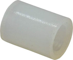 Electro Hardware - 0.116" ID x 3/16" OD, #4 Screw, Grade 101 Nylon Female Unthreaded Circuit Board Spacer - Round Body, Uncoated, 1/4" OAL - Industrial Tool & Supply