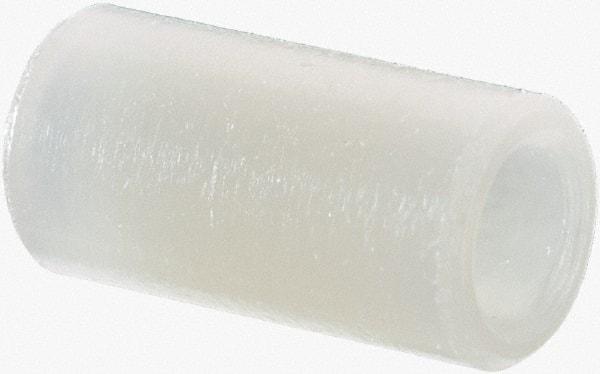 Electro Hardware - 0.116" ID x 3/16" OD, #4 Screw, Grade 101 Nylon Female Unthreaded Circuit Board Spacer - Round Body, Uncoated, 3/8" OAL - Industrial Tool & Supply