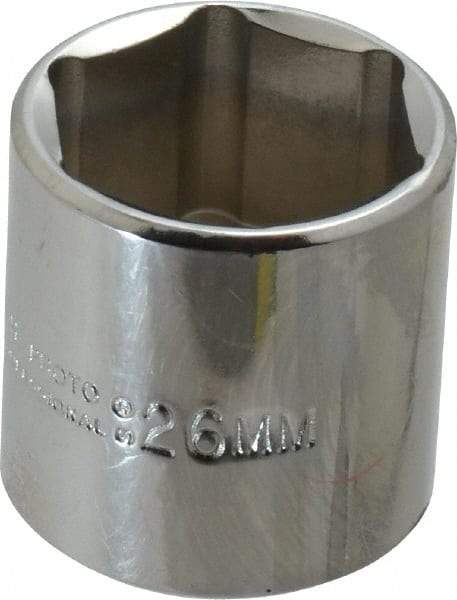 Proto - 3/8" Drive, Standard Hand Socket - 6 Points, 1-3/8" OAL, Chrome Vanadium, Chrome Finish - Industrial Tool & Supply