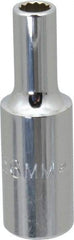 Proto - 3/8" Drive, Deep Hand Socket - 12 Points, 2-1/8" OAL, Chrome Vanadium, Chrome Finish - Industrial Tool & Supply