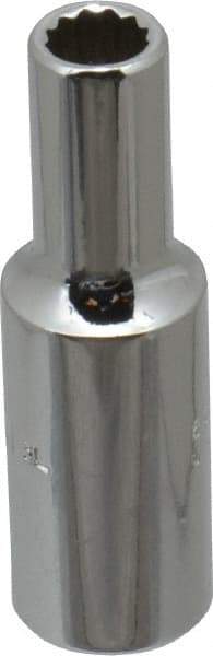 Proto - 3/8" Drive, Deep Hand Socket - 12 Point, 2" OAL, Chrome Finish - Industrial Tool & Supply