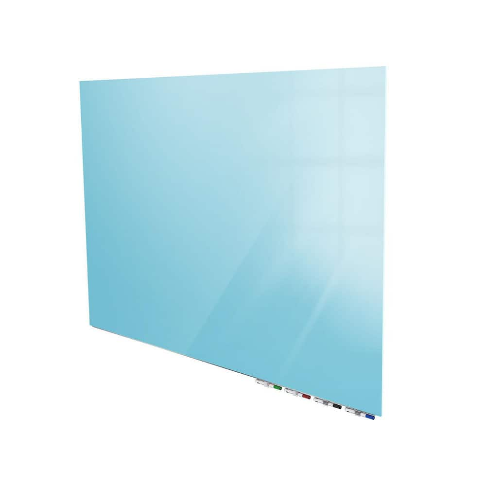 Ghent Aria Low Profile Magnetic Glass Whiteboard, 4'H x 6'W, Horizontal, Blue