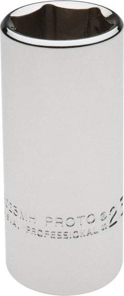 Proto - 3/8" Drive, Deep Hand Socket - 6 Points, 2-3/4" OAL, Chrome Finish - Industrial Tool & Supply