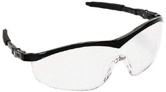 MCR Safety - Amber Lenses, Framed Safety Glasses - Scratch Resistant, Black Plastic Frame, Adjustable Temples, Size Universal, Wrap Around - Industrial Tool & Supply