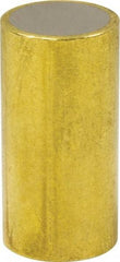 Mag-Mate - 3/8" Diam x 3/4" High, 0.2 Lb Average & 0.4 Lb Max Pull Force, Brass Alnico Shielded Magnet - 800°F Max Operating Temp, 0.032" Wall Thickness, Grade 5 Alnico - Industrial Tool & Supply