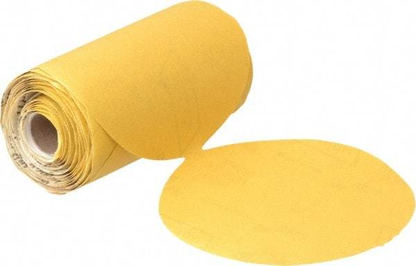 Norton - 6" Diam, 180 Grit Aluminum Oxide Adhesive PSA Disc - Fine Grade, Gold, C Weighted Backing, Flexible - Industrial Tool & Supply