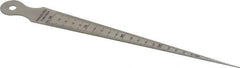 Value Collection - 1/32 to 5/8 Inch Measurement, 1 Leaf Taper Gage - 15mm Long, Stainless Steel, 1/64 Inch Graduation - Industrial Tool & Supply