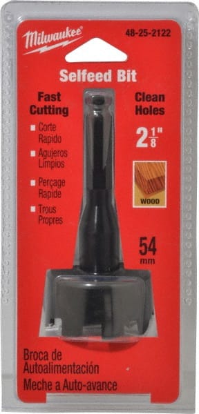 Milwaukee Tool - 2-1/8", 7/16" Hex Shank, Bright Finish, Cobalt Self Feed Drill Bit - Industrial Tool & Supply