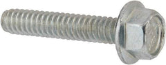 Value Collection - #10-24 UNC, 1" Length Under Head, Hex Drive Flange Bolt - 1" Thread Length, Grade 5 Steel, Serrated Flange, Zinc-Plated Finish - Industrial Tool & Supply