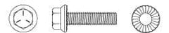 Value Collection - 3/8-16 UNC, 5/8" Length Under Head, Hex Drive Flange Bolt - 5/8" Thread Length, Grade 5 Steel, Serrated Flange, Zinc-Plated Finish - Industrial Tool & Supply