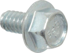 Value Collection - #10-24 UNC, 3/8" Length Under Head, Hex Drive Flange Bolt - 3/8" Thread Length, Grade 5 Steel, Serrated Flange, Zinc-Plated Finish - Industrial Tool & Supply