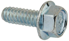 Value Collection - #10-24 UNC, 1/2" Length Under Head, Hex Drive Flange Bolt - 1/2" Thread Length, Grade 5 Steel, Serrated Flange, Zinc-Plated Finish - Industrial Tool & Supply