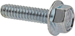 Value Collection - #10-24 UNC, 3/4" Length Under Head, Hex Drive Flange Bolt - 3/4" Thread Length, Grade 5 Steel, Serrated Flange, Zinc-Plated Finish - Industrial Tool & Supply