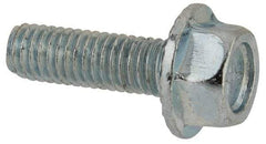 Value Collection - #10-32 UNF, 5/8" Length Under Head, Hex Drive Flange Bolt - 5/8" Thread Length, Grade 5 Steel, Serrated Flange, Zinc-Plated Finish - Industrial Tool & Supply