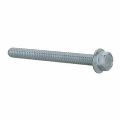 Value Collection - 1/4-20 UNC, 2-1/2" Length Under Head, Hex Drive Flange Bolt - 2-1/2" Thread Length, Grade 5 Steel, Serrated Flange, Zinc-Plated Finish - Industrial Tool & Supply