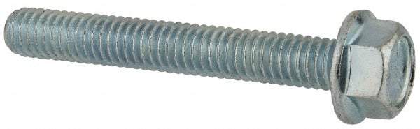 Value Collection - 5/16-18 UNC, 2-1/4" Length Under Head, Hex Drive Flange Bolt - 2-1/4" Thread Length, Grade 5 Steel, Serrated Flange, Zinc-Plated Finish - Industrial Tool & Supply