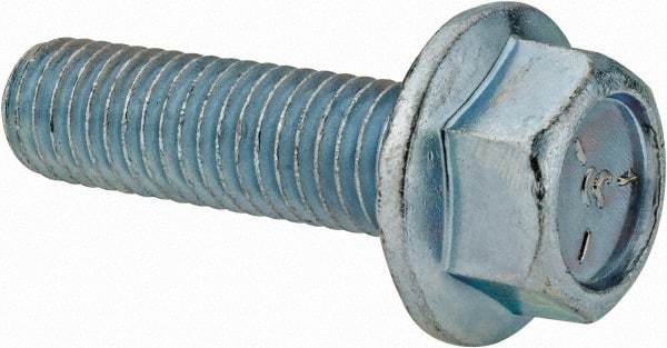 Value Collection - 1/2-13 UNC, 1-3/4" Length Under Head, Hex Drive Flange Bolt - 1-3/4" Thread Length, Grade 5 Steel, Serrated Flange, Zinc-Plated Finish - Industrial Tool & Supply