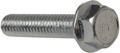 Value Collection - 5/16-18 UNC, 1-1/2" Length Under Head, Hex Drive Flange Bolt - 1-1/2" Thread Length, Grade 8 Steel, Serrated Flange, Zinc-Plated Finish - Industrial Tool & Supply