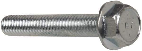 Value Collection - 5/16-18 UNC, 2" Length Under Head, Hex Drive Flange Bolt - 2" Thread Length, Grade 8 Steel, Serrated Flange, Zinc-Plated Finish - Industrial Tool & Supply