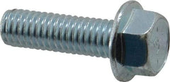 Value Collection - 3/8-16 UNC, 1-1/4" Length Under Head, Hex Drive Flange Bolt - 1-1/4" Thread Length, Grade 8 Steel, Serrated Flange, Zinc-Plated Finish - Industrial Tool & Supply